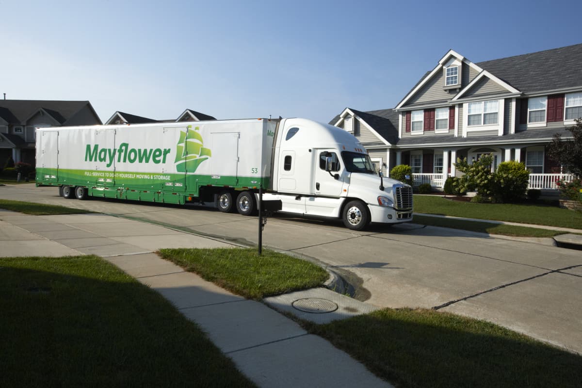 local mover truck in front of house