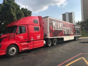 Miami Football Moving Truck