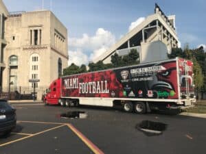 Miami Football Moving Truck