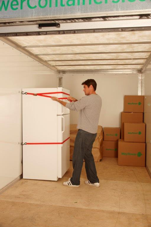 loading a mayflower storage container at home